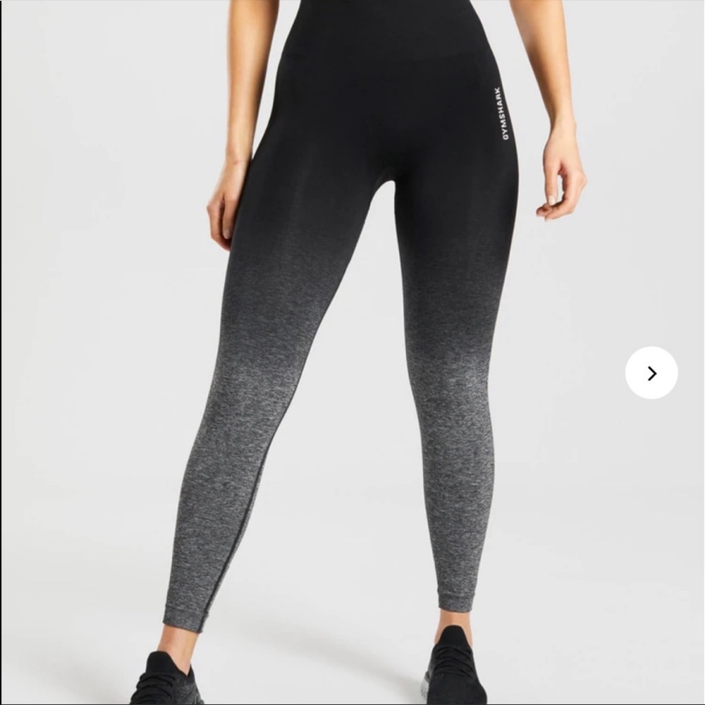 Black to grey ombré gym shark leggings - size large